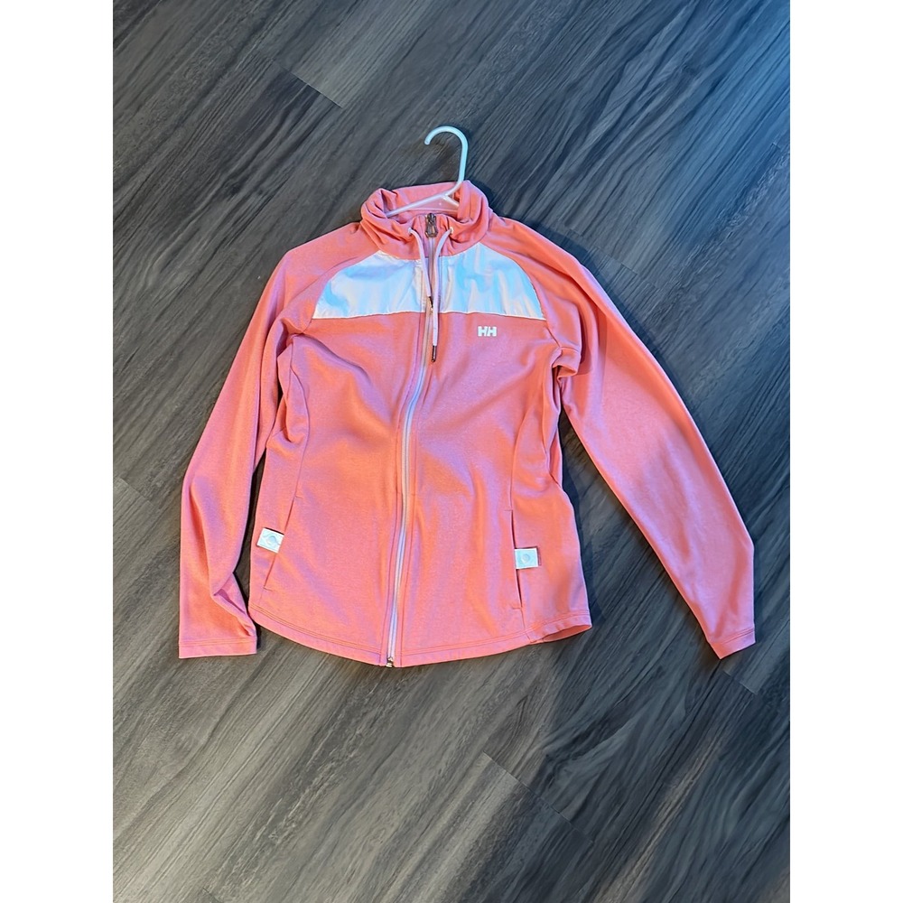 Helly Hansen Womens Sailing Athletic Lightweight Jacket Orange Peach Full Zip L